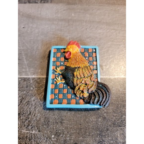 Chicken hen bird farm checkered magnet - Picture 2 of 3